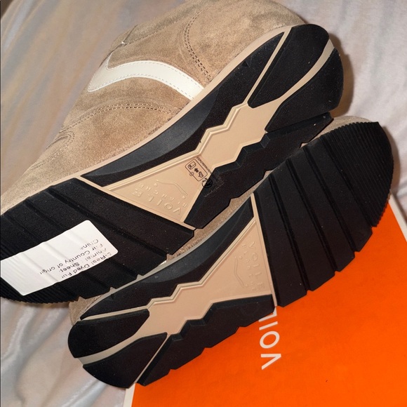 NWT VOILE BLANCHE JULIA Brown Pump Fur Suede Sneakers - Picture 16 of 16